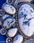 Sterling Silver White Buffalo Statement Pendant by Readda Begay
