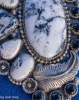 Sterling Silver White Buffalo Statement Pendant by Readda Begay