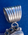 Sterling Silver White Buffalo Statement Pendant by Readda Begay