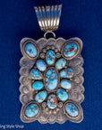 Sterling Silver Golden Hills Turquoise Pendant by Readda Begay, Navajo jewelry