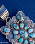 Sterling Silver Golden Hills Turquoise Pendant by Readda Begay, Navajo jewelry