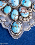 Sterling Silver Golden Hills Turquoise Pendant by Readda Begay, Navajo jewelry