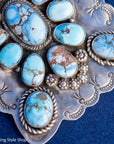 Sterling Silver Golden Hills Turquoise Pendant by Readda Begay, Navajo jewelry