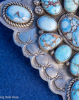 Sterling Silver Golden Hills Turquoise Pendant by Readda Begay, Navajo jewelry