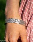 Chimney Butte Sterling Silver Wide Bangles - Stackable Southwestern Jewelry - Oxidized