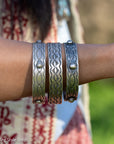 Chimney Butte Sterling Silver Wide Bangles - Stackable Southwestern Jewelry - Oxidized