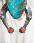 Chimney Butte Naja Pendant | Kingman Turquoise | Heavy Sterling Silver | Native American Statement Jewelry