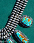 Ernest R Begay Candelaria Turquoise Necklace | 9mm Navajo Pearls | 286g Statement Necklace