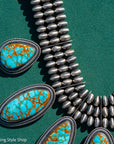 Ernest R Begay Candelaria Turquoise Necklace | 9mm Navajo Pearls | 286g Statement Necklace
