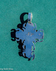 Alvin Yellowhorse Navajo Cross Pendant, Night Sky, Inlay Mosaic, Sterling Silver
