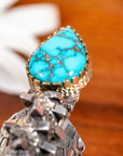 Alvin Yellowhorse Darling Darlene Turquoise & Sugilite Sterling Silver and 18K Gold Statement Ring