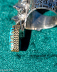 Alvin Yellowhorse Darling Darlene Turquoise & Sugilite Sterling Silver and 18K Gold Statement Ring