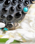 Federico Jimenez Sterling Silver Onyx & Turquoise Statement Cuff