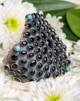 Federico Jimenez Sterling Silver Onyx & Turquoise Statement Cuff