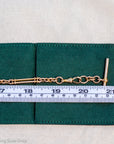 Antique 18k gold trombone link chain, Edwardian Chester 1914 hallmarked, Albert Watch Chain, 51.3g