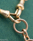 Antique 18k gold trombone link chain, Edwardian Chester 1914 hallmarked, Albert Watch Chain, 51.3g