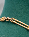 Antique 18k gold trombone link chain, Edwardian Chester 1914 hallmarked, Albert Watch Chain, 51.3g
