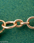 Antique 18k gold trombone link chain, Edwardian Chester 1914 hallmarked, Albert Watch Chain, 51.3g
