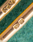 Antique 18k gold trombone link chain, Edwardian Chester 1914 hallmarked, Albert Watch Chain, 51.3g