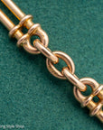 Antique 18k gold trombone link chain, Edwardian Chester 1914 hallmarked, Albert Watch Chain, 51.3g