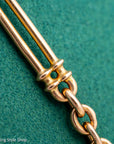 Antique 18k gold trombone link chain, Edwardian Chester 1914 hallmarked, Albert Watch Chain, 51.3g