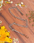 Victorian Sterling Silver Albert Chain, Birmingham 1891, Fetter Link, 43.2g