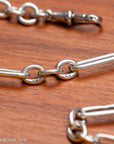 Victorian Sterling Silver Albert Chain, Birmingham 1891, Fetter Link, 43.2g