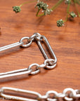 Victorian Sterling Silver Albert Chain, Birmingham 1891, Fetter Link, 43.2g