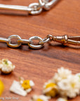 Victorian Sterling Silver Albert Chain, Birmingham 1891, Fetter Link, 43.2g