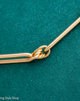 Antique 18k gold lovers knot necklace victorian birmingham 1884 trombone paperclip chain 58.11g