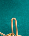 Antique 18k gold lovers knot necklace victorian birmingham 1884 trombone paperclip chain 58.11g
