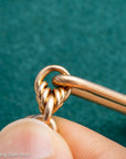 Antique 18k gold lovers knot necklace victorian birmingham 1884 trombone paperclip chain 58.11g