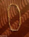 Antique 18k gold lovers knot necklace victorian birmingham 1884 trombone paperclip chain 58.11g