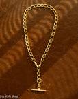 Antique 18K Gold Albert Watch Chain Necklace Birmingham 1913 T-Bar Dog Clasps