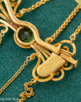 Vintage 14K Gold Festoon Collar Necklace with Peridot & Pearls | XRF Tested | Fine Jewelry