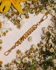 22K Gold Curb Extender with Solid 18K French Dog Clips, 4.5 Inch
