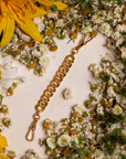 22K Gold Curb Extender with Solid 18K French Dog Clips, 4.5 Inch