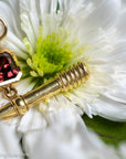 One-of-a-Kind 18 Karat Gold Antique T-Bar Pendant with 9.78 Carat Natural Zircon