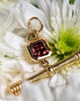 One-of-a-Kind 18 Karat Gold Antique T-Bar Pendant with 9.78 Carat Natural Zircon
