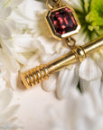 One-of-a-Kind 18 Karat Gold Antique T-Bar Pendant with 9.78 Carat Natural Zircon