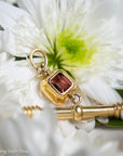 One-of-a-Kind 18 Karat Gold Antique T-Bar Pendant with 9.78 Carat Natural Zircon
