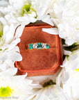Antique Victorian Emerald Diamond Five Stone Ring, 18k Gold, GIA Colombian No Oil