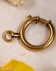 Vintage 18K Gold Bolt Ring Clasp, 20mm, Solid Gold Spring Clasp