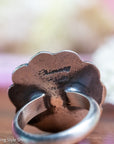 Chimney Butte Concho Ring, Stamped Navajo Sterling Silver, Size 6.25