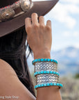 Turquoise Cuff Bracelet by Federico Jimenez | Sterling Silver | Vintage Style | Stacker Bracelets