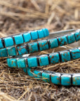 Turquoise Cuff Bracelet by Federico Jimenez | Sterling Silver | Vintage Style | Stacker Bracelets