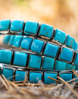 Turquoise Cuff Bracelet by Federico Jimenez | Sterling Silver | Vintage Style | Stacker Bracelets
