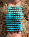 Turquoise Cuff Bracelet by Federico Jimenez | Sterling Silver | Vintage Style | Stacker Bracelets
