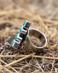 Federico Jimenez Turquoise Cluster Ring, Royston Kingman Sleeping Beauty, Sterling