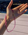 17" Natural Pink Sapphire Necklace with 14k spring ring clasp
